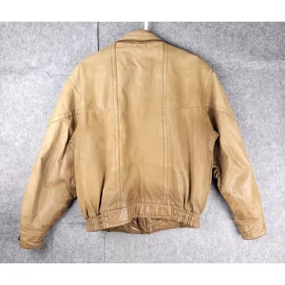 VTG Leather Bomber Aeropostale Compagnie Generale Jacket Men's 42 Brown Military